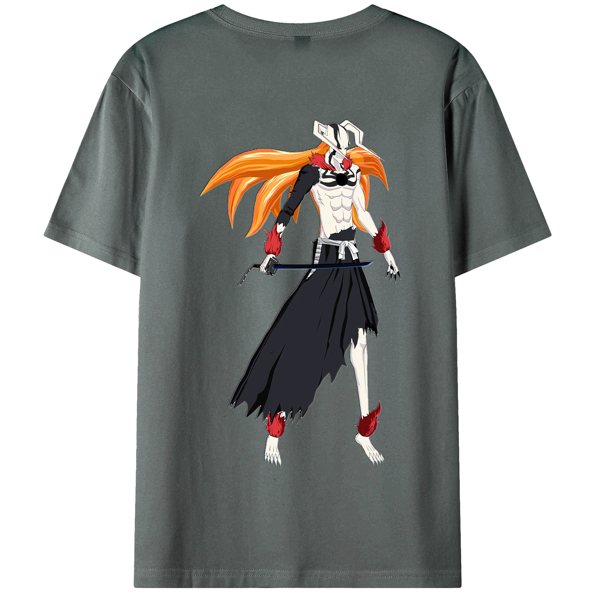 （画像用） ブリーチ 黒崎一護（くろさき いちご）BLEACH Kurosaki Ichigo 綿100％半袖Tシャツ（背面プリント）